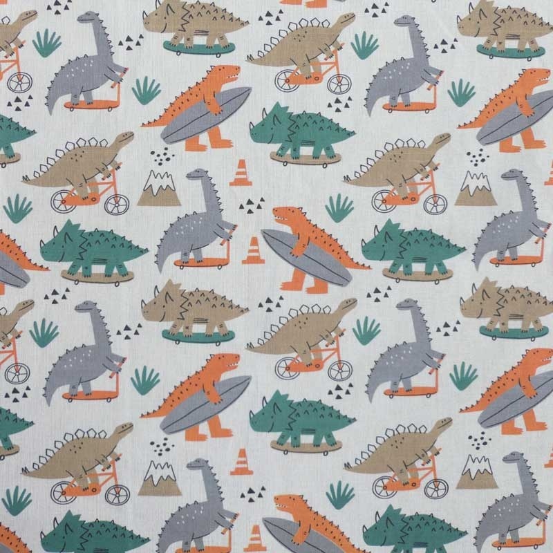 Tissu Coton Imprimé Dinosaures