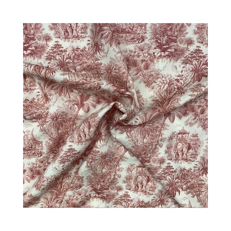 Tissu Viscose Imprimée Maharaja Rose 