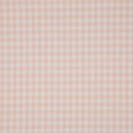 Tissu Moyen Vichy 5 mm Rose Saumon 