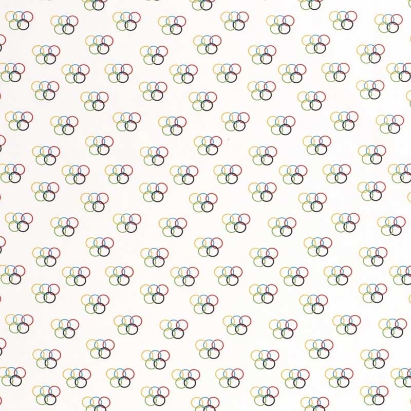 Tissu Popeline de Coton Imprimé Fond Blanc 