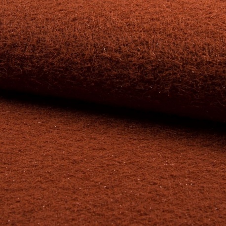 Tissu Mouton Fil Brillant Brique