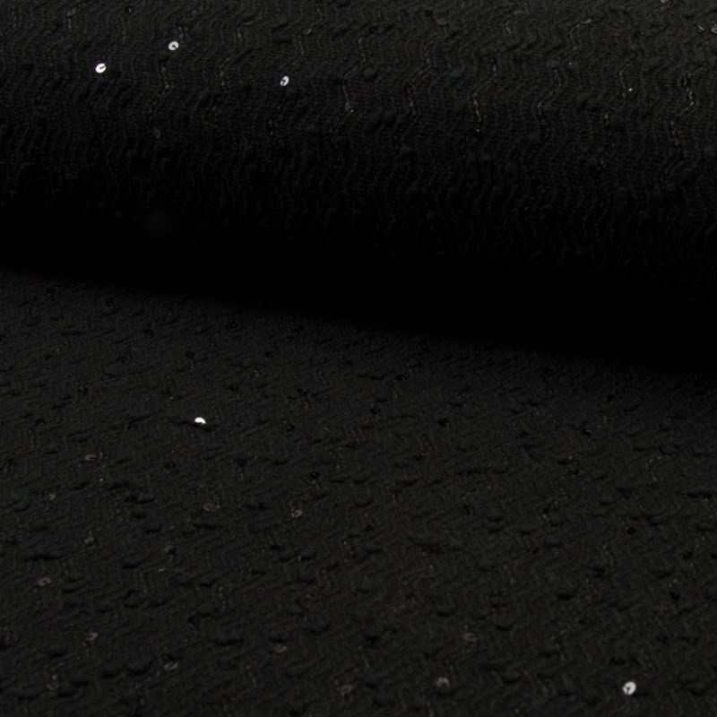 Tissu Mouton Sequin Noir