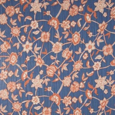 Tissu Miroglio Print Orange Bleu