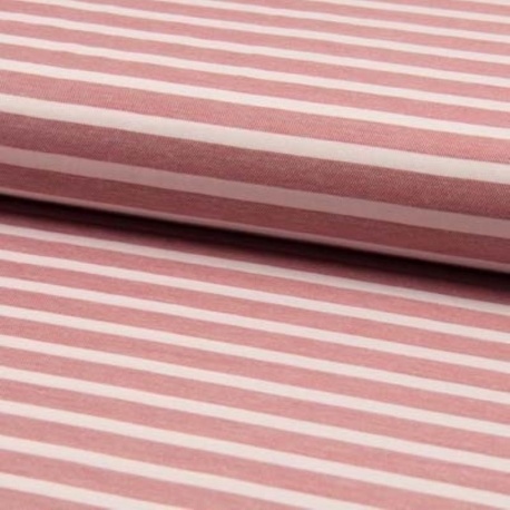 Tissu Lino Melange Stripe Red