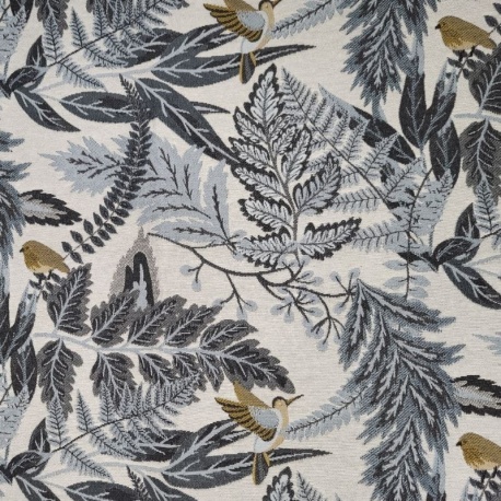 Tissu Jacquard Colibri Bleu