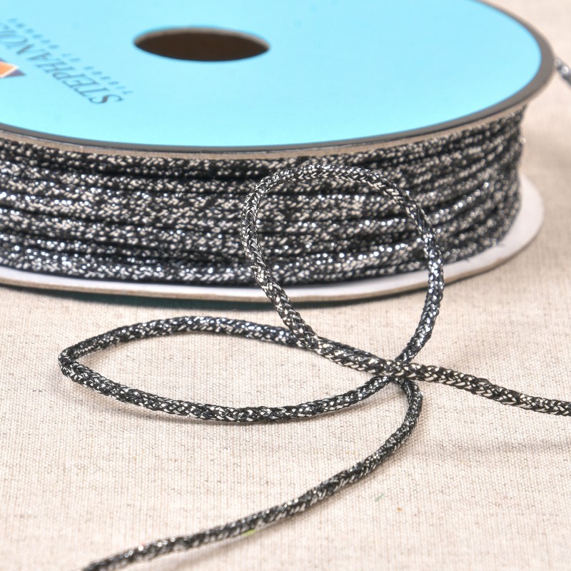 Bobine De Cordon Chiné Métal 2 Mm - Écru Et Or - 30 Mètres - Pour Créations Bijoux, Décoration, Customisation