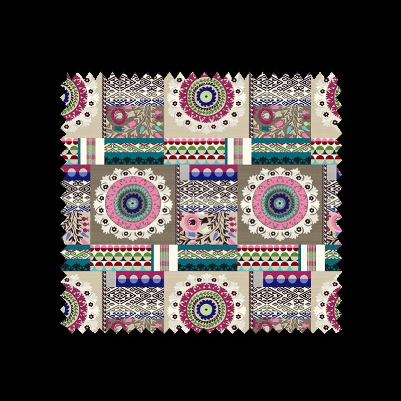 Tissu Jacquard Ouzbek Patch Ciel