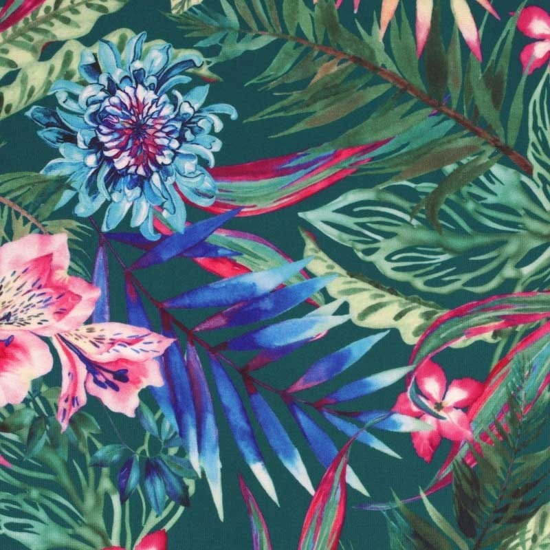 Tissu Polyester Imprimé Bleu Et Blanc - Coupon Pour Couture, Matière Doublure
