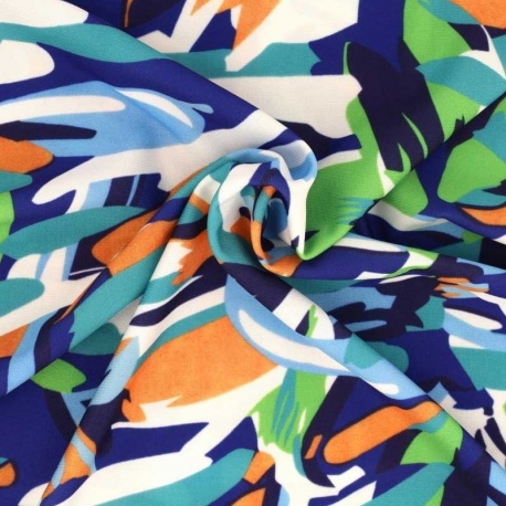 Tissu Polyester Imprimé Digital Abstrait bleu
