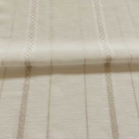 Tissu Etamine Rayure Jacquard Emma Coloris Lin