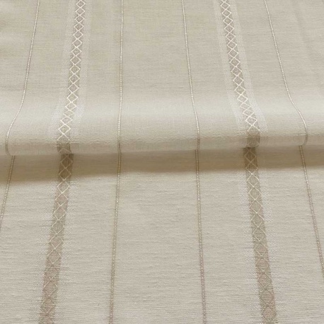 Tissu Etamine Rayure Jacquard Emma Coloris Lin