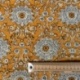 Tissu Impression Tampons Mains Fleur Fond Jaune