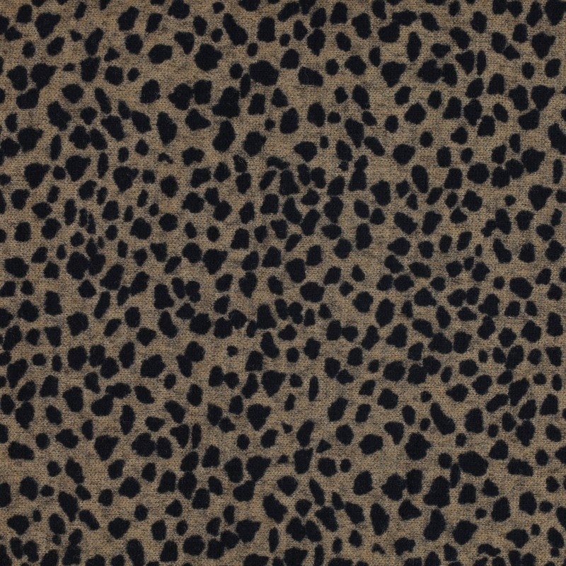 Tissu Jersey Imprimé Leopard Fond Camel 