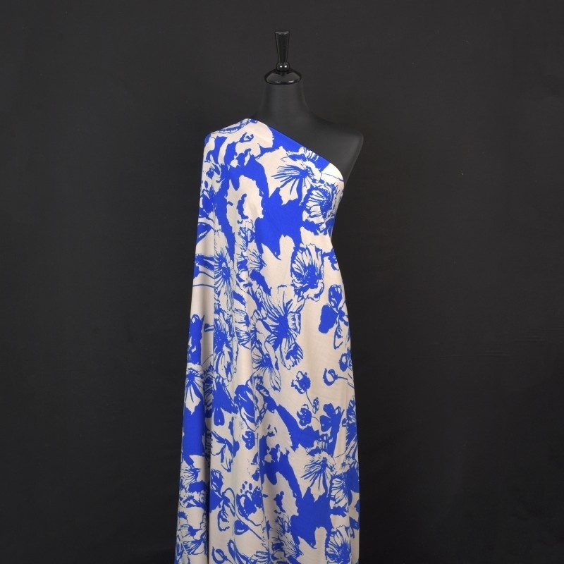 Tissu Viscose Imprimée Bleu