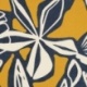 Tissu Viscose Imprimée Feuille Jaune bleu 