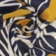 Tissu Viscose Imprimée Feuille Jaune bleu 