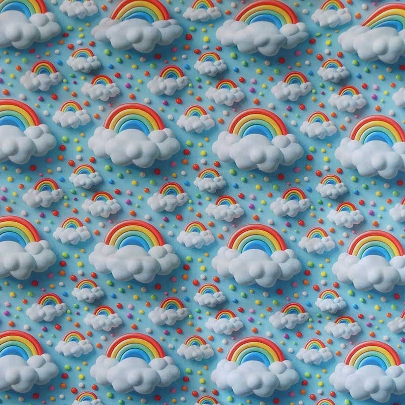 Tissu Clouds Imprimé Effet 3d Bleu 