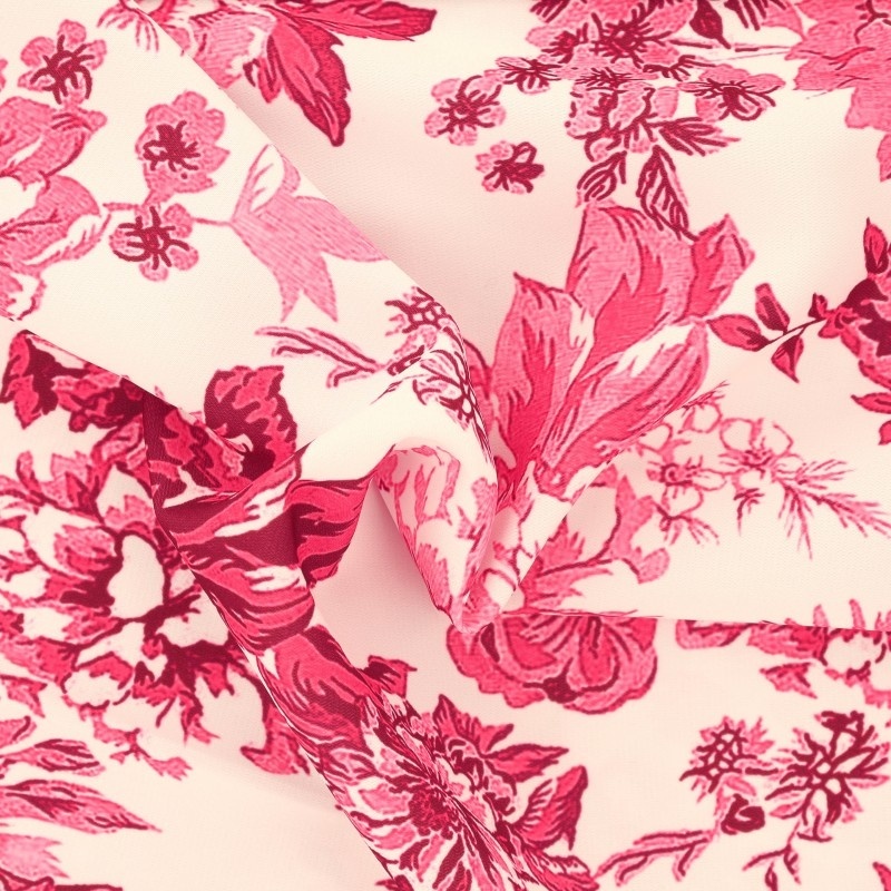 Tissu Jersey Viscose Fuchsia Imprimé Anges - 20m X 1.45m - La Caverne Aux Mille Tissus