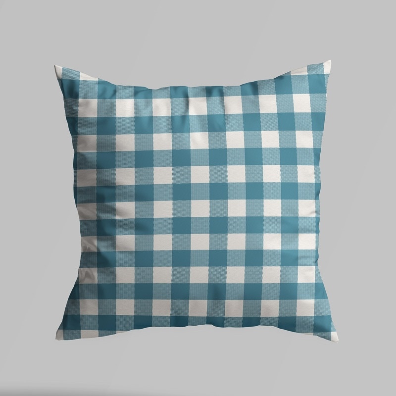 LOT De 10 Coupons De Tissu - Petits Carreaux Bleu Et Blanc - 50x140 Cm Chacun - Coton/polyester - NEUF