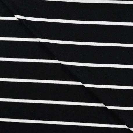Tissu Viscose Elasthanne Rayure Noire 30mm 
