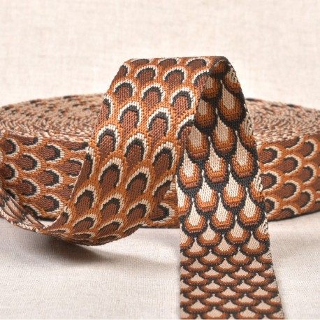 Sangle motif paon
