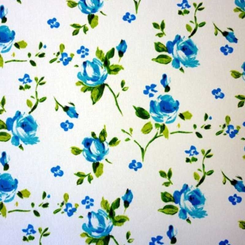 Tissu Rosebud Fleur Bleu