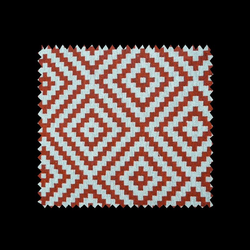 Tissu Jacquard Vannerie Losange Rouge