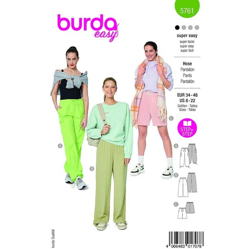 Patron Burda 5761 Pantalon Cargo 34- 48 
