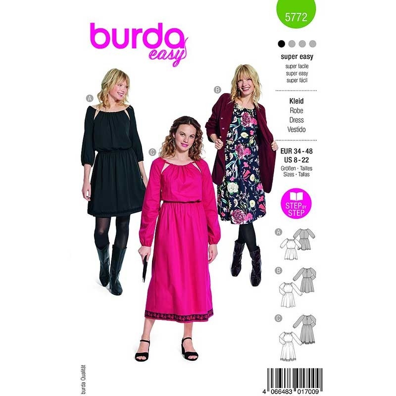 Patron Burda 5772 Robe 34- 48