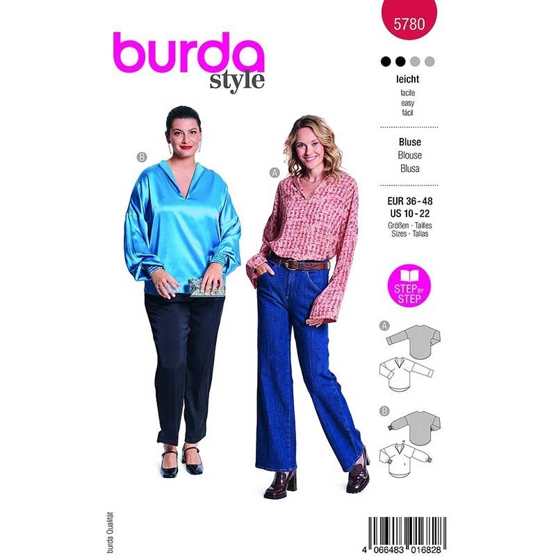Patron Burda 5780 Blouse 36- 48