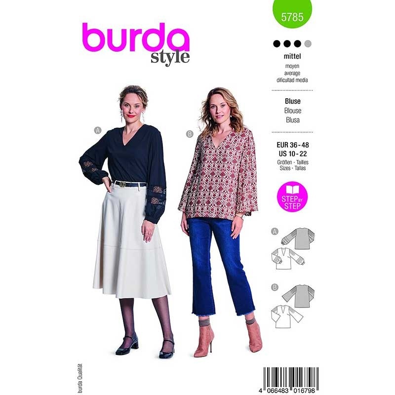Patron Burda 5785 Blouse 36- 48 