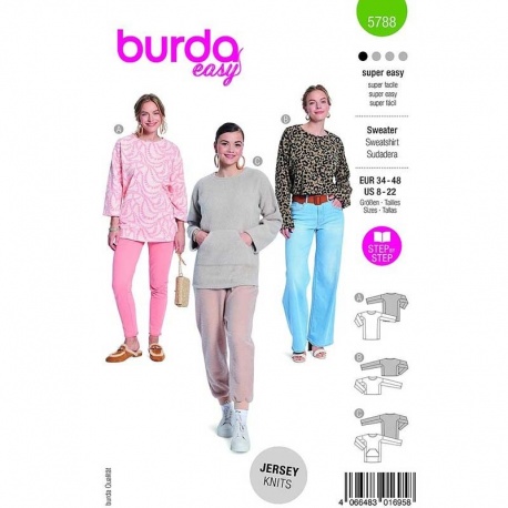 Patron Burda 5788 Sweater 34- 48