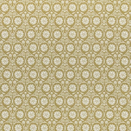 Tissu Coton Imprimé Appia Moutarde 