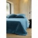 Couvre-Lit Odin Velours Pique Losange Bleu Paon