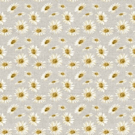 Tissu Imprimé Maravilla Marguerites Beige