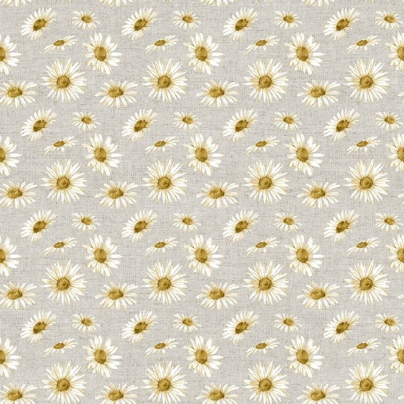 Tissu Imprimé Maravilla Marguerites Beige