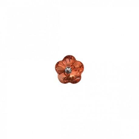 Bouton fleur cristal strass