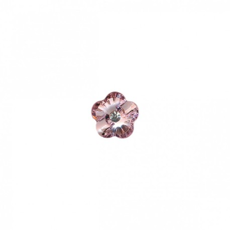 Bouton fleur cristal strass