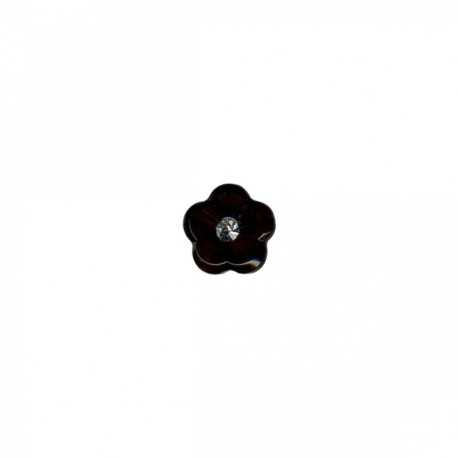 Bouton fleur cristal strass