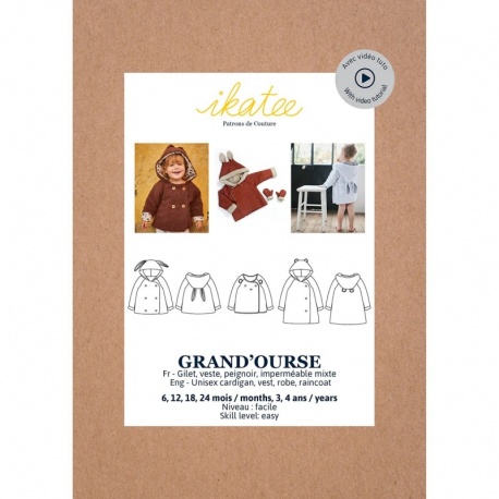 Patron Ikatee Grandourse - Gilet Veste Et Peignoir Bebe