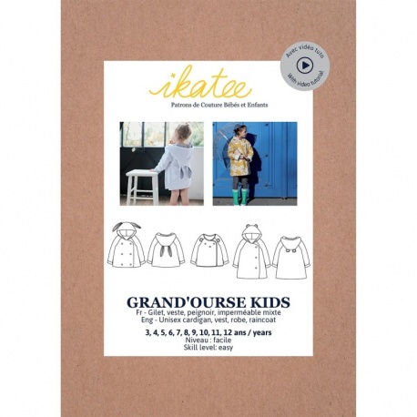 Patron Ikatee Grandourse Kids - Gilet Veste Et Peignoir Enfant