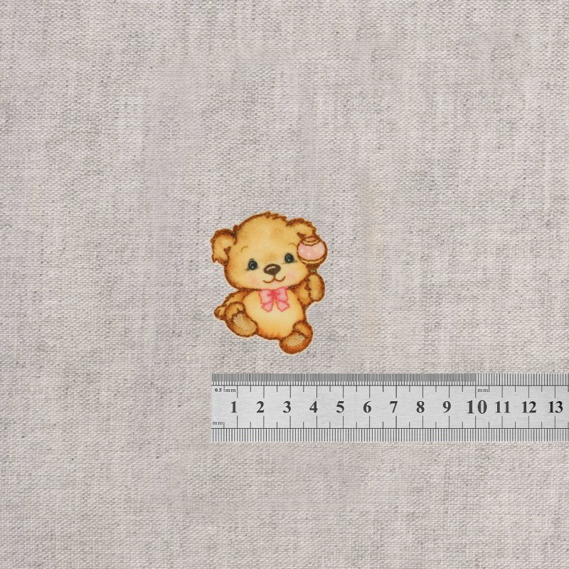 S ecusson petit ours - Hochet rose