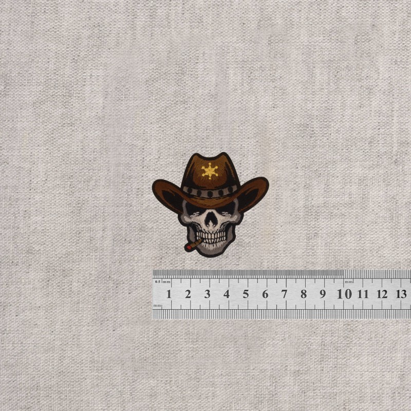 M ecusson tete de mort cowboy - Tête de mort