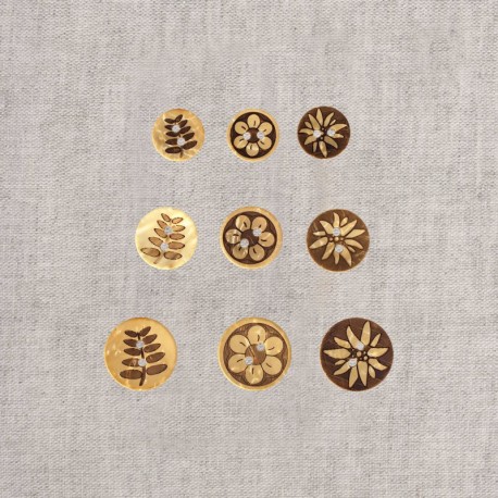 Boutons coco gravés