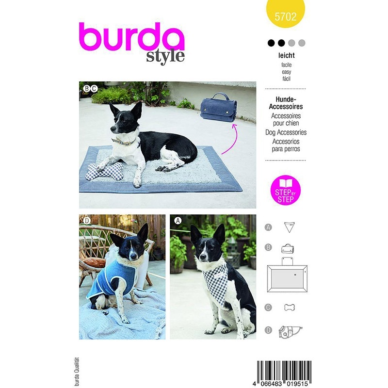 Patron 5702 Burda Creative Accessoires Pour Chiens