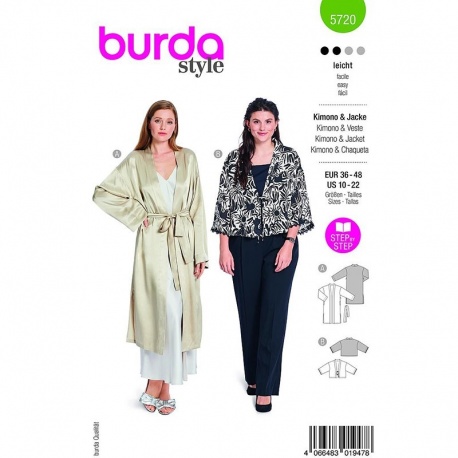 Patron 5720 Burda Kimono et Veste 36-48