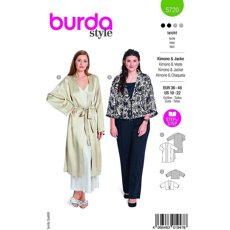 Patron 5720 Burda Kimono et Veste 36-48
