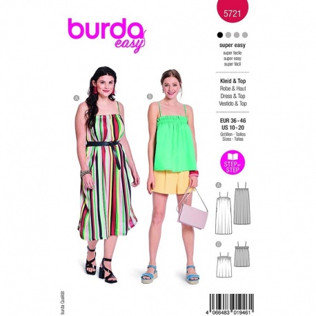 Patron 5721 Burda Robe et Top 36-46