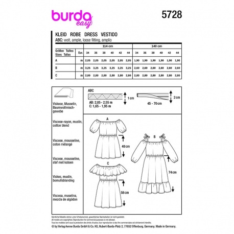 Patron 5728 Burda Easy Robe 34-44