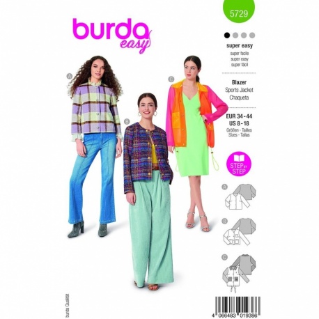 Patron 5729 Burda Easy Blazer 34-44
